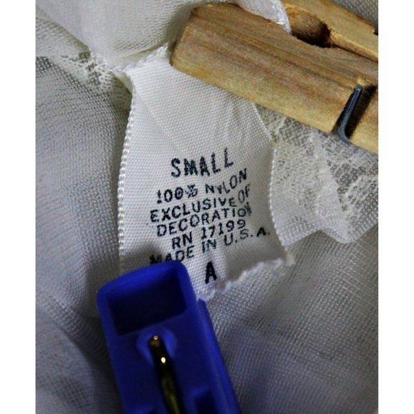 Vtg 60s Sexy Lingerie Short Sleeves Robe Cover Up White Sheer Lace Trim Sz Small - Picture 6 of 6